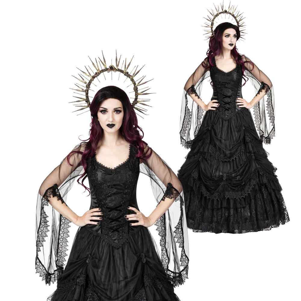 Sinister - 1341 Lange jurk - Zwart